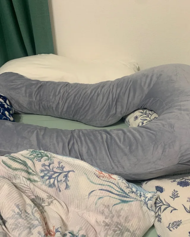 Coussin de grossesse en U Berceline, photographié par une acheteuse (Japon)